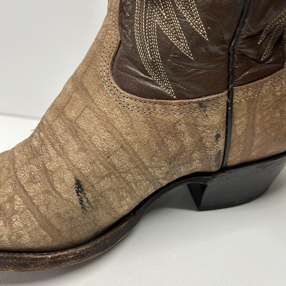 Vintage Nocona Cape Buffalo Cowboy Boots Men's 8 Ee Exotic Western Usa View 5